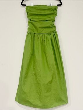 Band Of The Free Women’s Strapless Olive Green Midi Dress Size Small